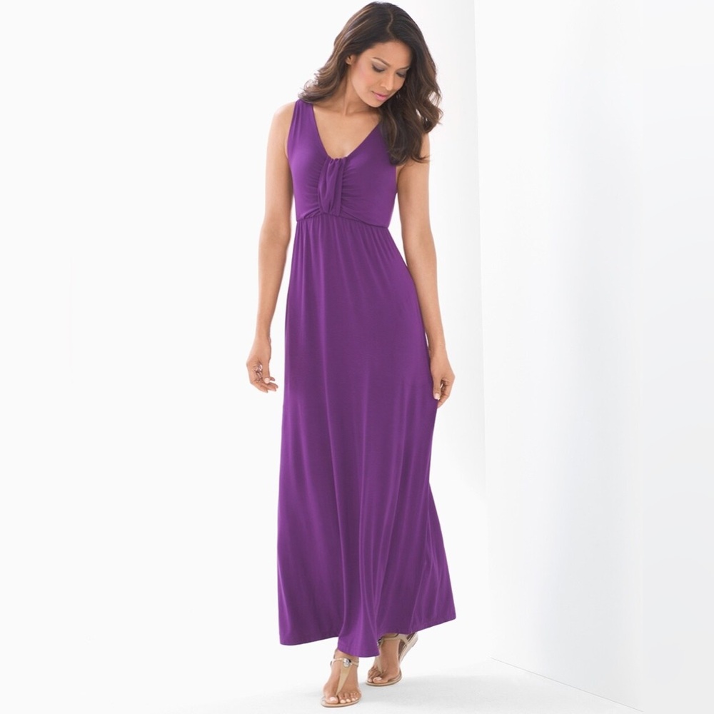 Sleeveless Knotted V-Neck Maxi Dress Imperial Purple